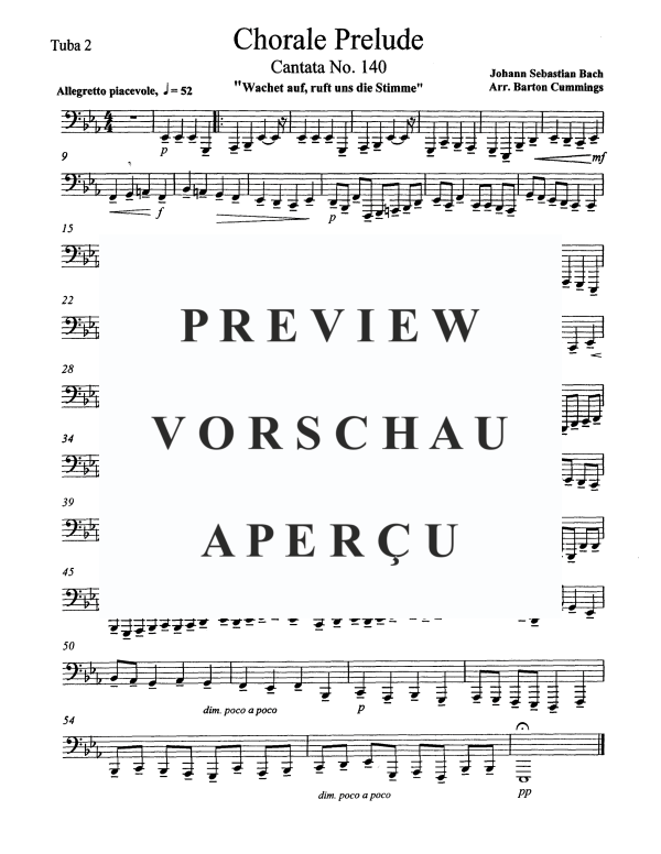 Produktgalerie: Seite 10 von 10 Wachet auf, ruft uns die Stimme - Choral Prelude, , Tuba Quartett