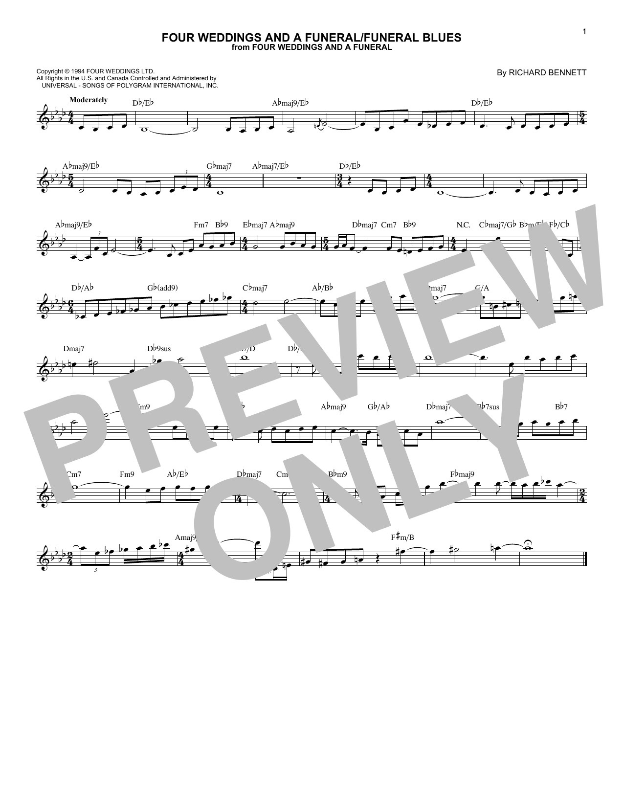 Produktbild zu: Four Weddings And A Funeral/Funeral Blues