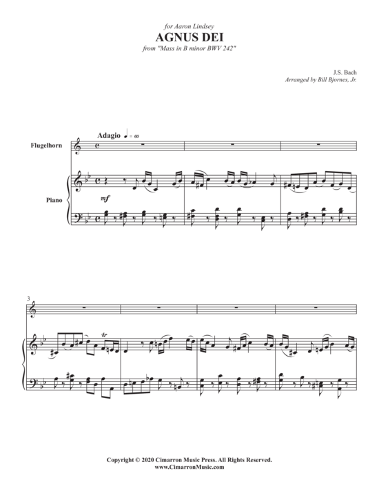 Produktbild zu: Angus Dei Johann Sebastian Bach