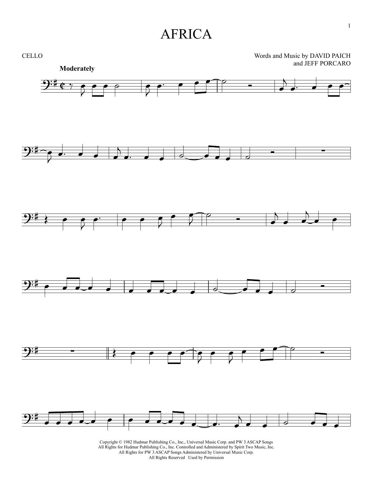 Produktgalerie: Seite 1 von 1 Africa, Toto, Violoncello