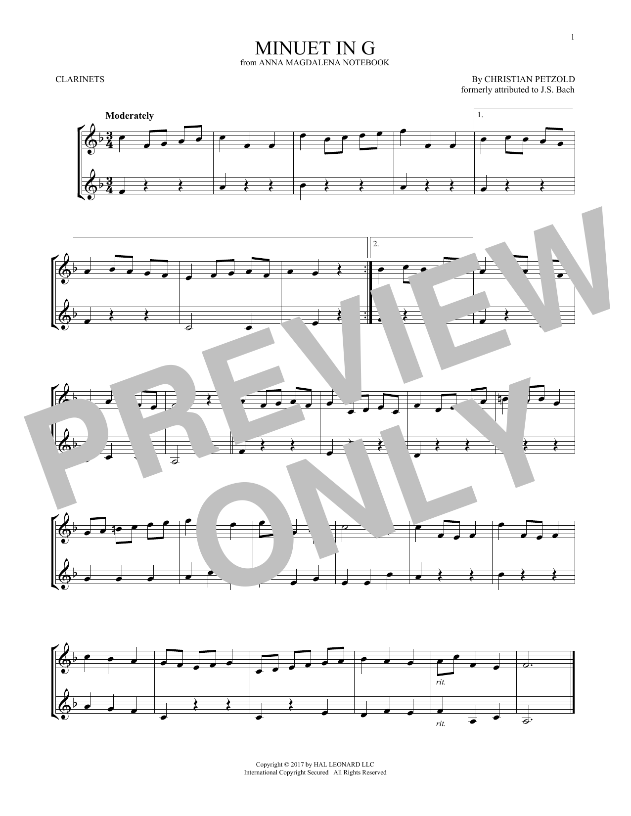Product gallery: Page 1 of 1 Minuet In G Major, BWV Anh. 114, Christian Petzold
