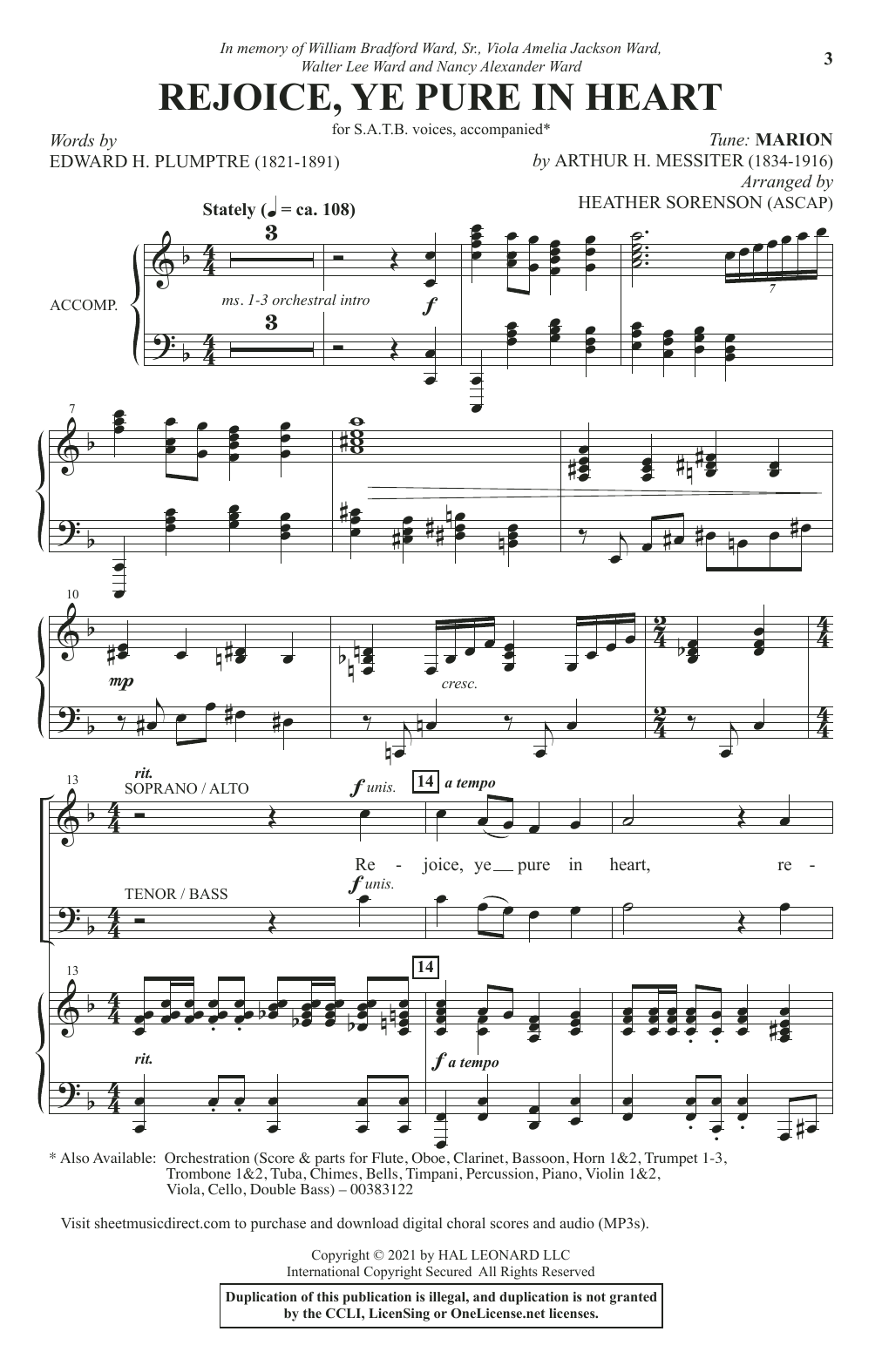 Product picture to: Rejoice, Ye Pure In Heart (arr. Heather Sorenson)