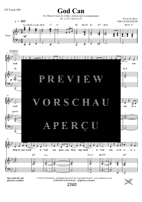 gallery: God Can, , Gemischter ChorSAM/Solo opt. und Klavier