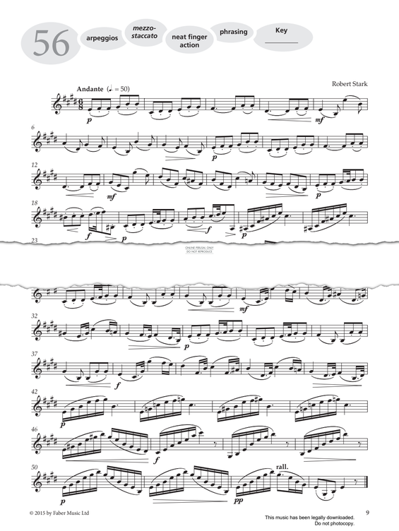 Product gallery: Page 1 of 1 Study No.56 'Andante' (from 'More Graded Studies For Clarinet Book Two'), Robert Stark