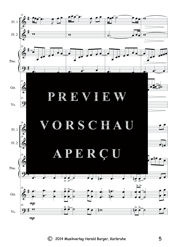 Product gallery: Page 8 of 11 Nostalgia (Partitur), , Mixed ensemble 2 flutes, piano, guitar and cello