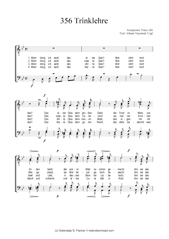 Product picture to: Trinklehre Komponist. Franz Abt / Johann Nepomuk Vogl