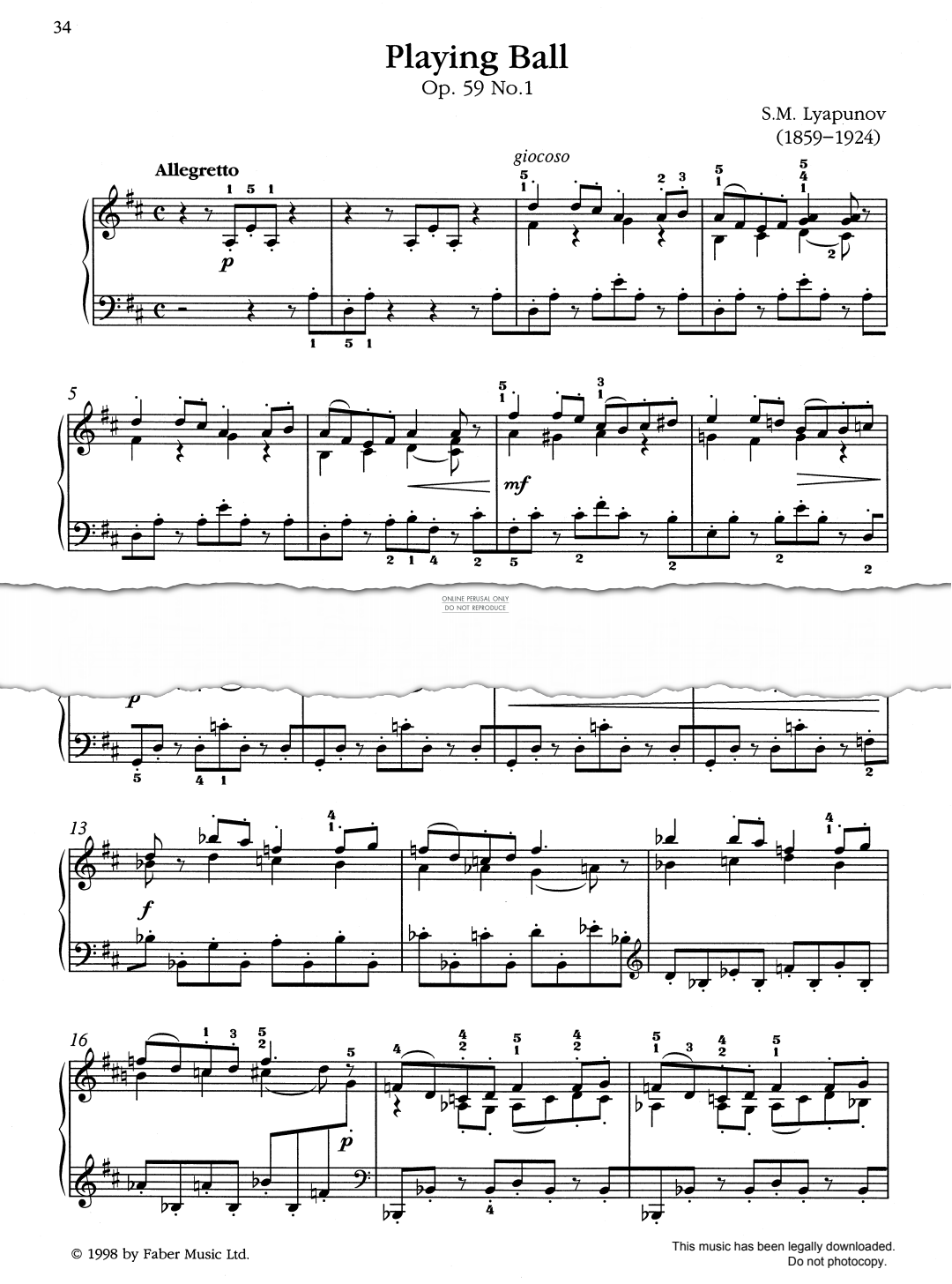 Produktbild zu: Playing Ball Op. 59, No. 1
