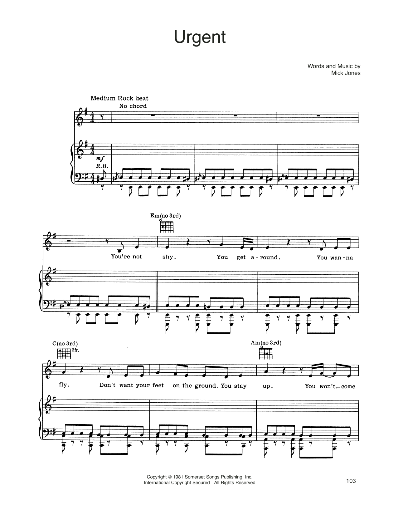 Produktgalerie: Seite 1 von 1 Urgent, Foreigner, Gesang, Gitarre, Klavier
