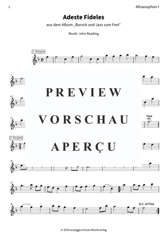 Product gallery: Page 7 of 8 Adeste Fideles - aus dem Album Barock und Jazz zum Fest, , (Duet 2x alto saxophone)