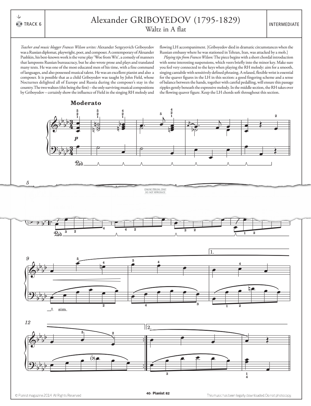 Product gallery: Page 1 of 1 Waltz in A flat, Alexander Griboyedov