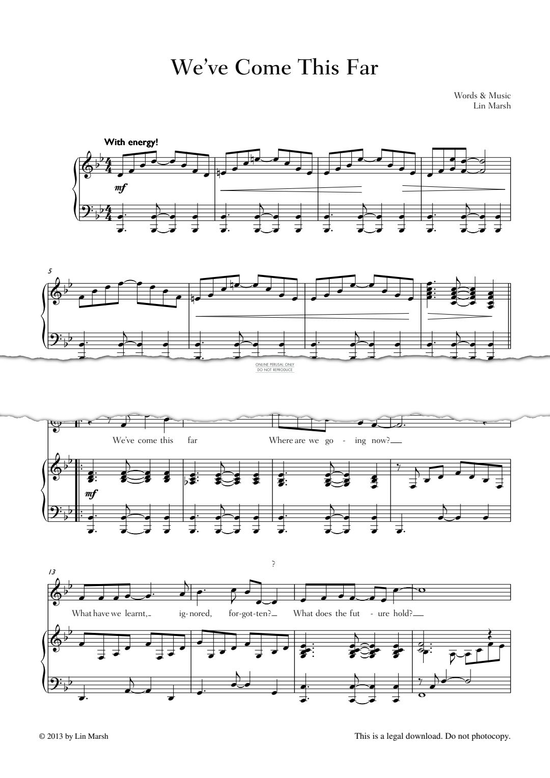 Produktgalerie: Seite 1 von 1 We've Come This Far, Lin Marsh, Gesang, Klavier