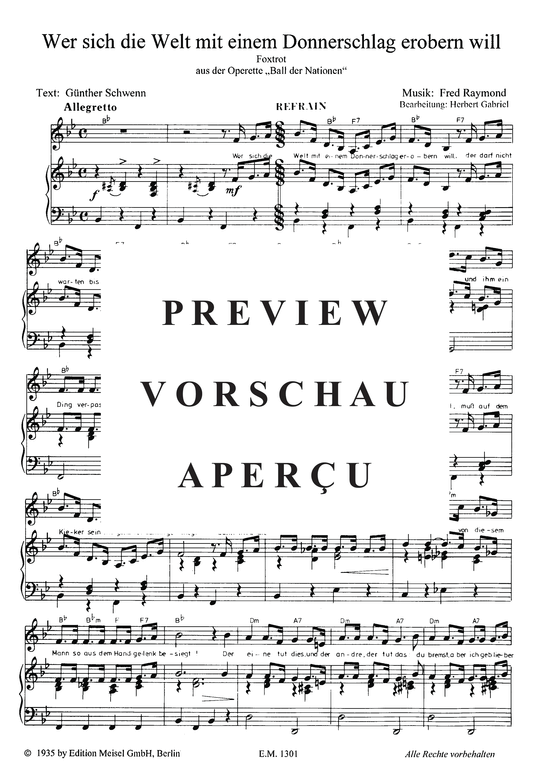 Produktgalerie: Seite 3 von 3 Wer sich die Welt mit einem Donnerschlag erobern will, , Klavier und Gesang
