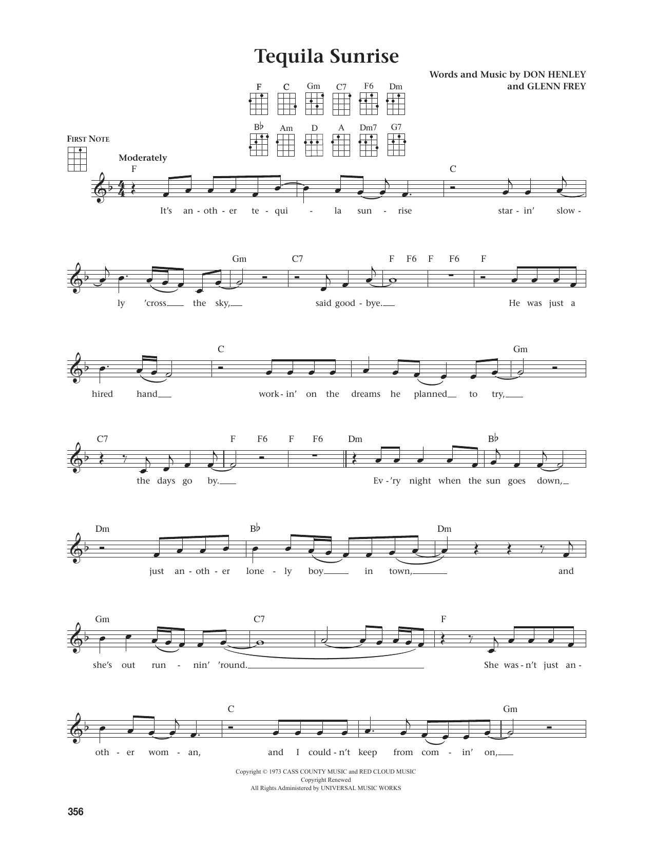Produktgalerie: Seite 1 von 1 Tequila Sunrise (from The Daily Ukulele) (arr. Jim Beloff), Eagles, Ukulele