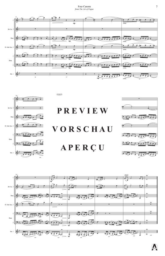 Produktgalerie: Seite 9 von 20 Vier Kanon aus Kunst der Fuge , , (Concert Band)