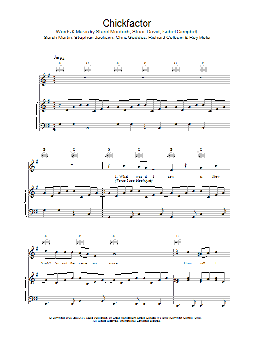 Produktgalerie: Seite 1 von 1 Chickfactor, Belle And Sebastian, Gesang, Gitarre, Klavier