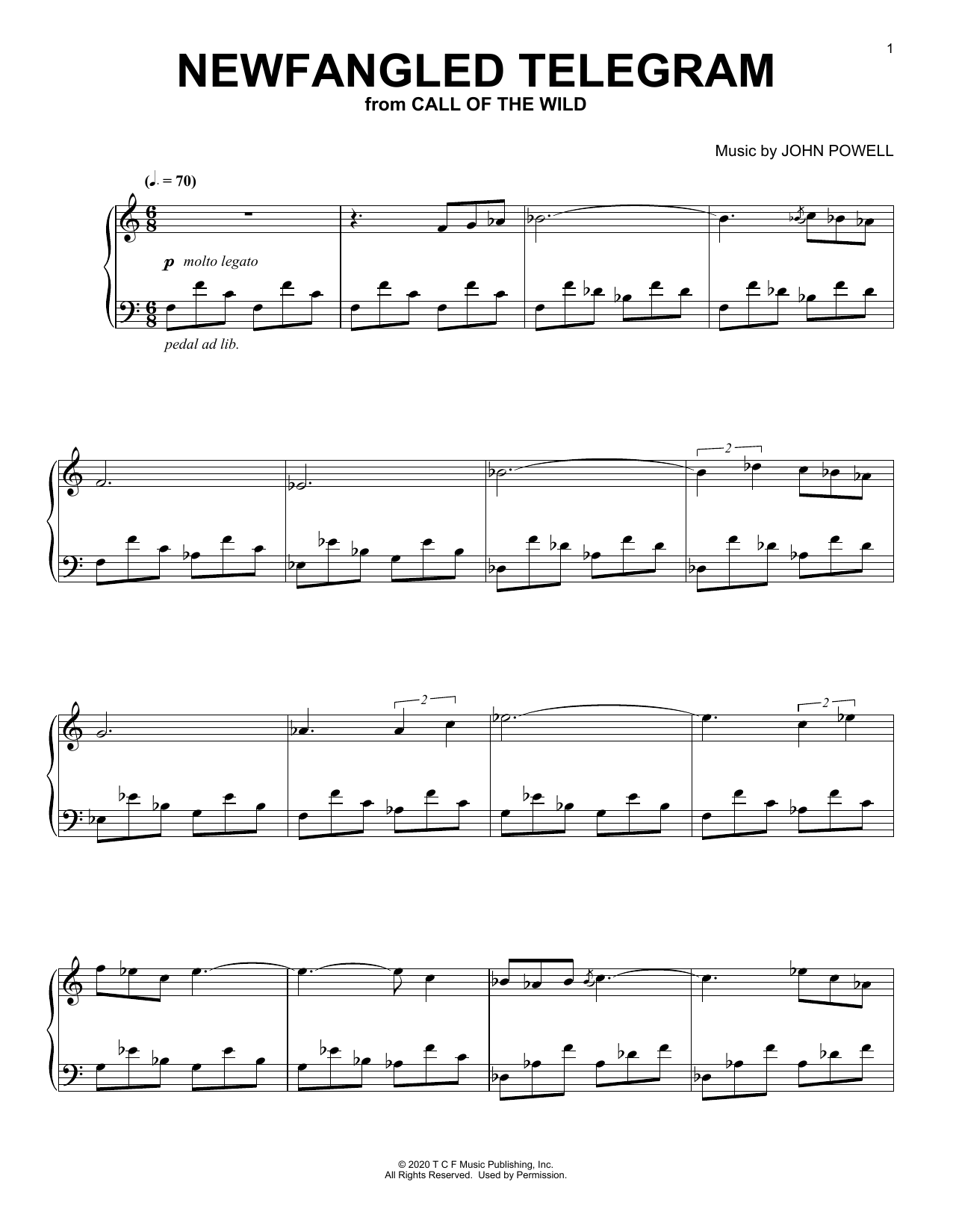 Produktbild zu: Newfangled Telegram (from The Call Of The Wild) (arr. Batu Sener)