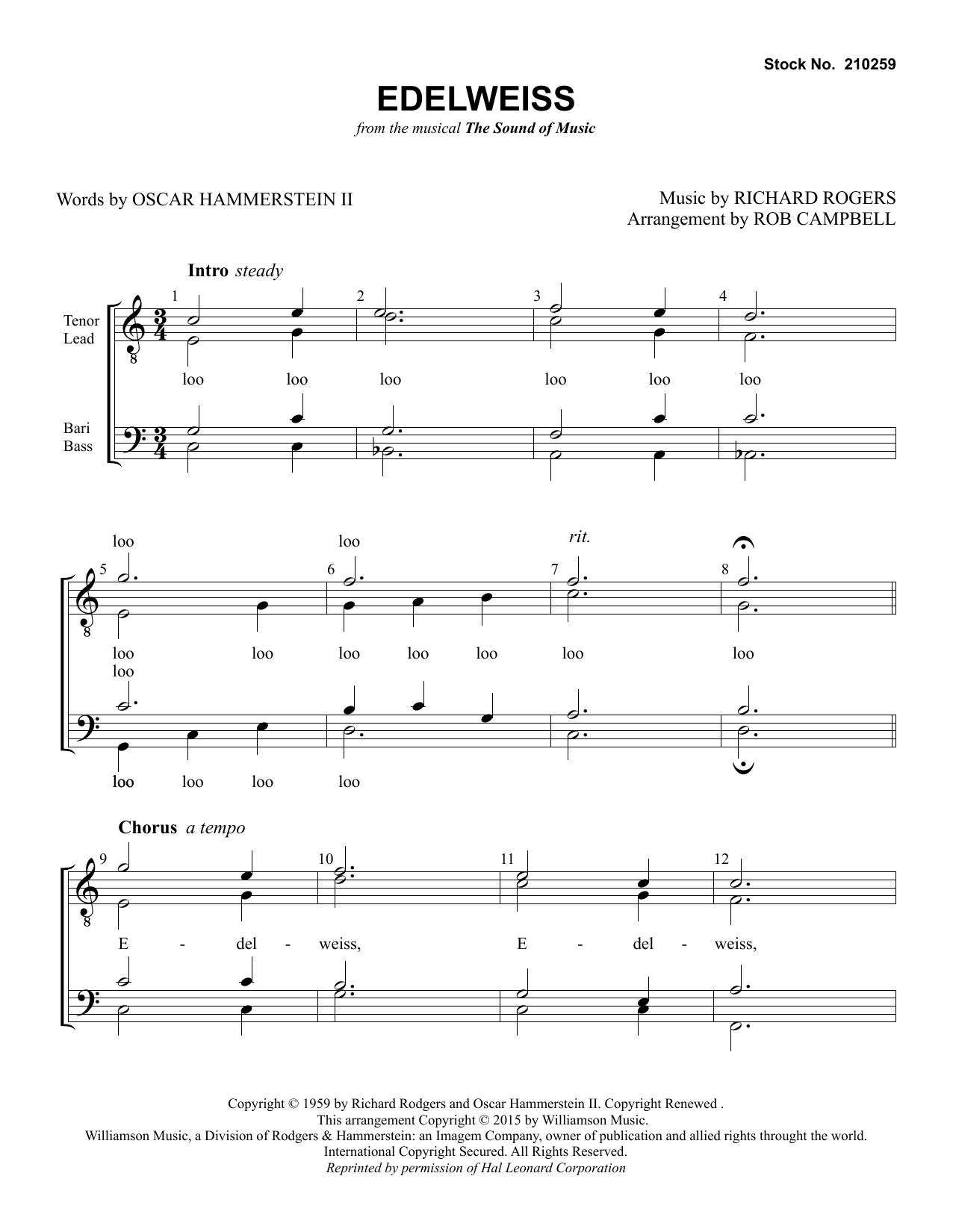 Produktbild zu: Edelweiss (from The Sound of Music) (arr. Rob Campbell)
