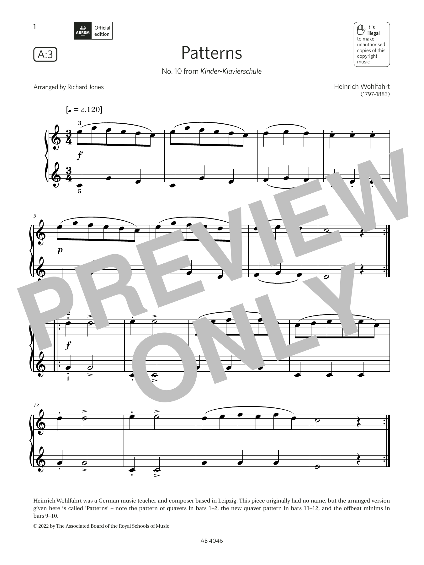Produktbild zu: Patterns (Grade Initial, list A3, from the ABRSM Piano Syllabus 2023 & 2024)