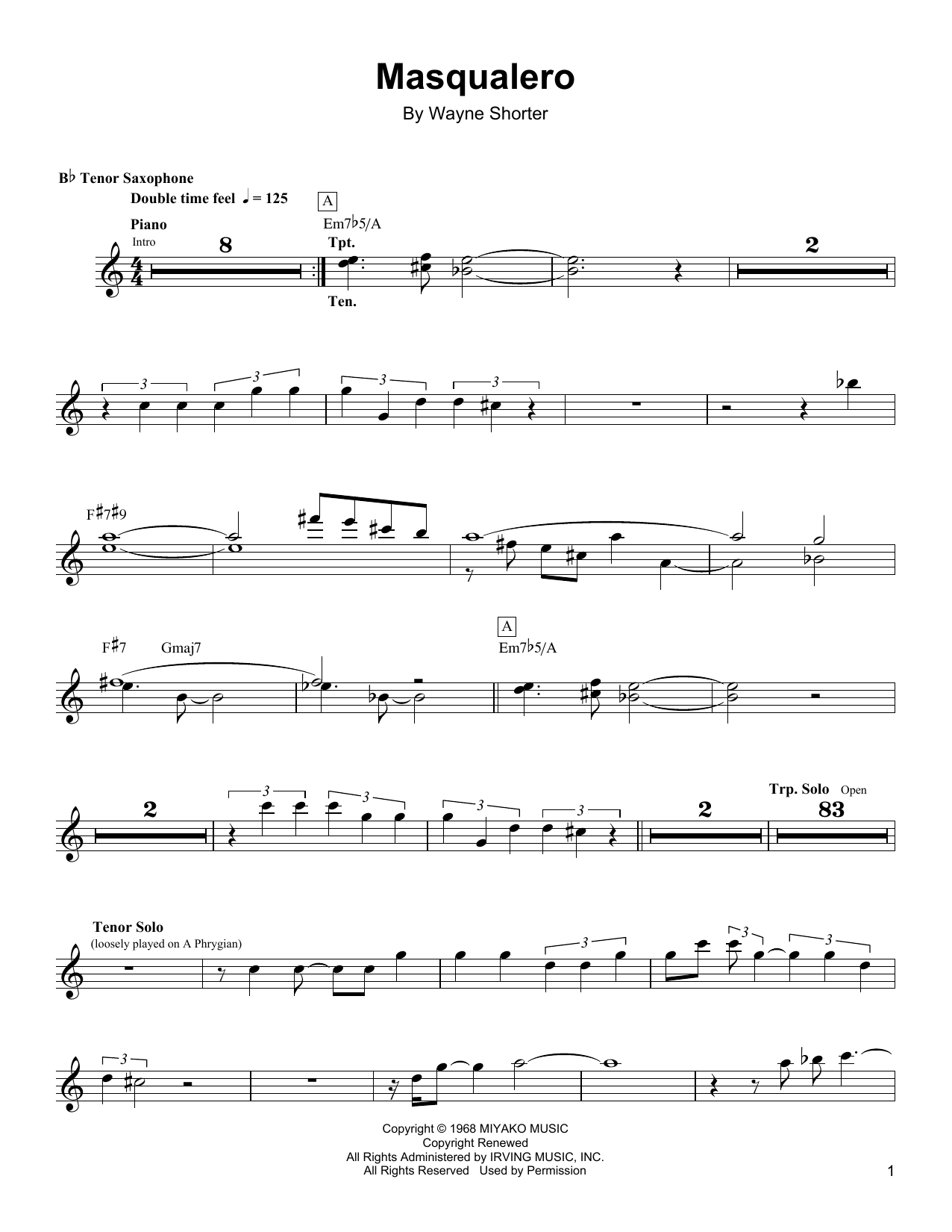 Product gallery: Page 1 of 1 Masqualero, Wayne Shorter