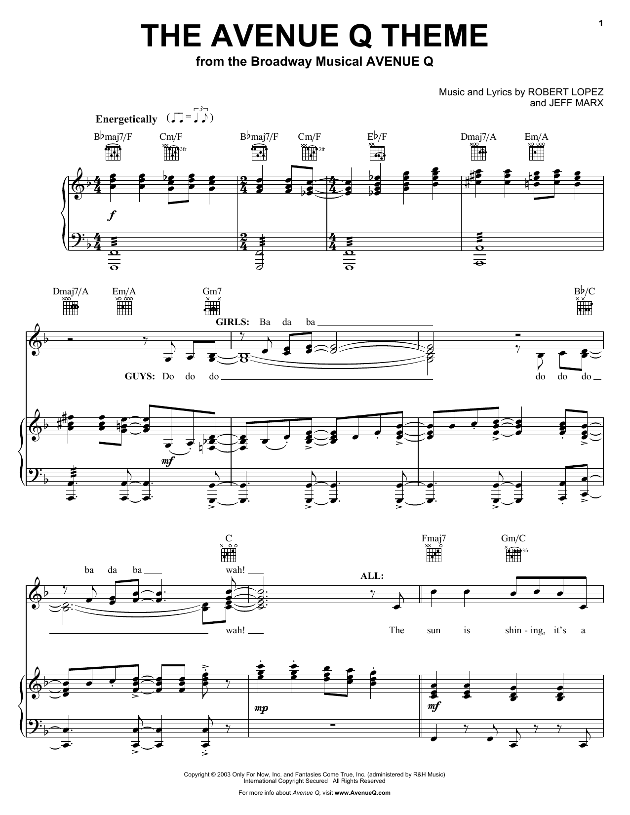Produktbild zu: The Avenue Q Theme (from Avenue Q)