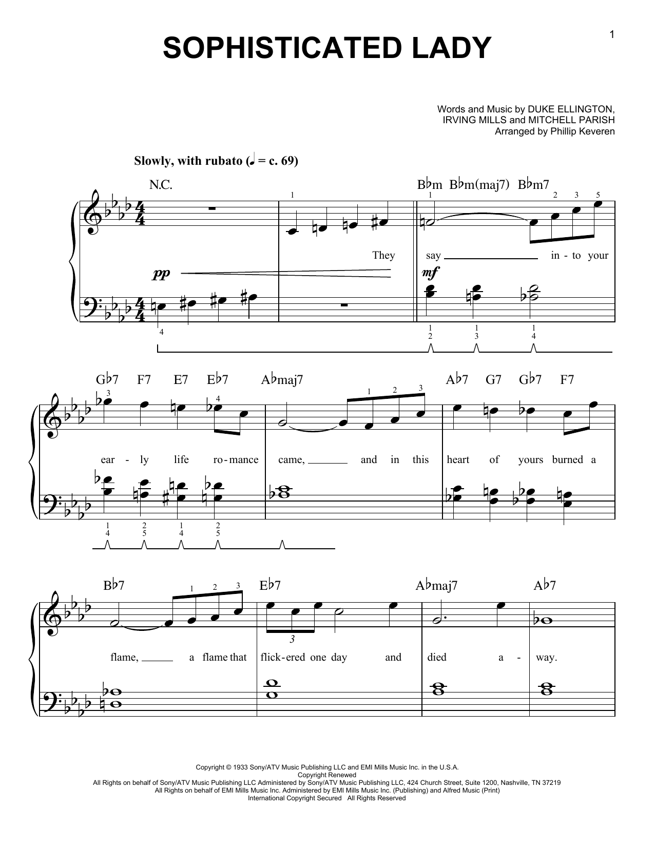 Product picture to: Sophisticated Lady (arr. Phillip Keveren)