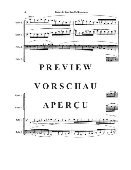 Product gallery: Page 6 of 13 Fanfare for Four Bass Clef Instruments , , (Tuba Quartett EETT)