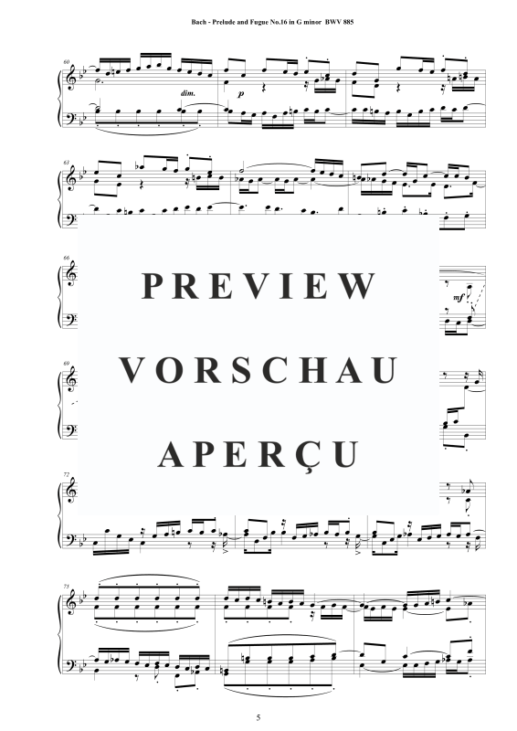 Product gallery: Page 6 of 8 Prelude and Fugue in G minor BWV 885, , Solo Piano