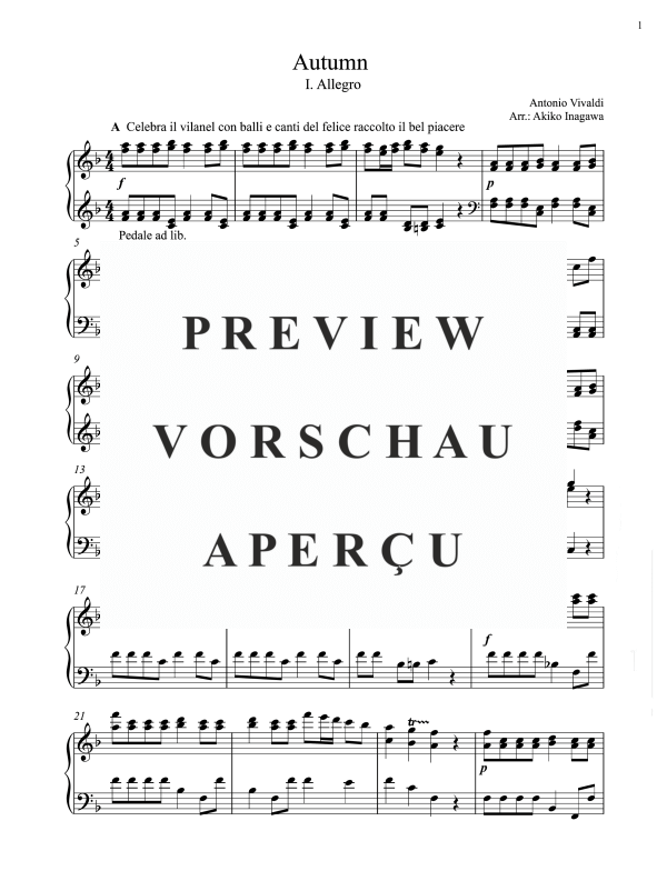 Product gallery: Page 2 of 11 Autumn (from: Four Seasons - 3 movements), Inagawa, Akiko, Klavier Solo