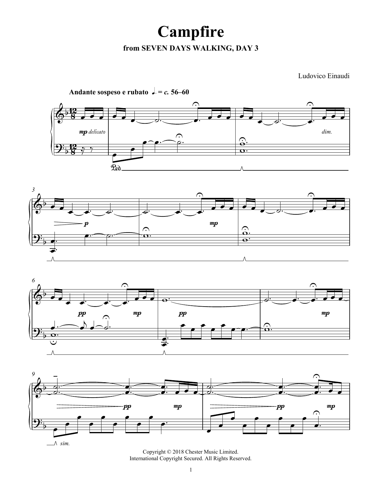 Product gallery: Page 1 of 1 Campfire (from Seven Days Walking: Day 3), Ludovico Einaudi