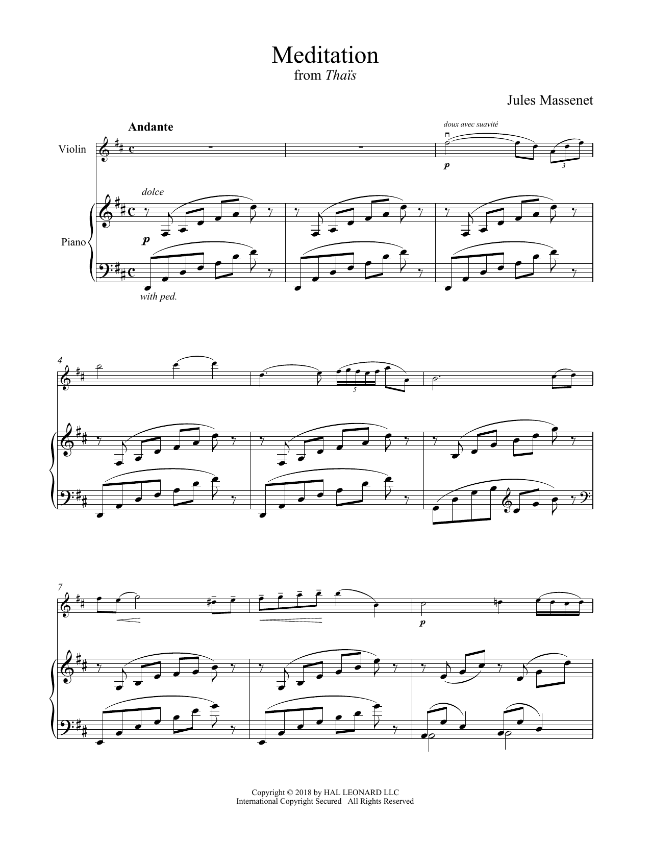 Product gallery: Page 1 of 1 Meditation, Jules Massenet