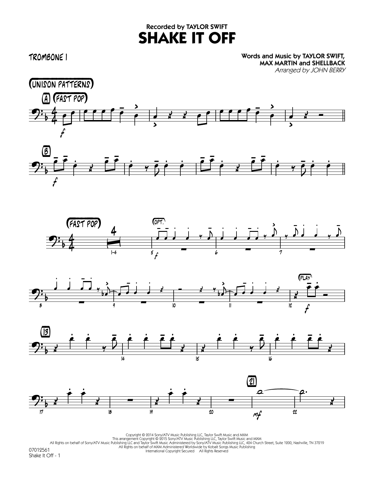 Produktgalerie: Seite 1 von 1 Shake It Off - Trombone 1, John Berry