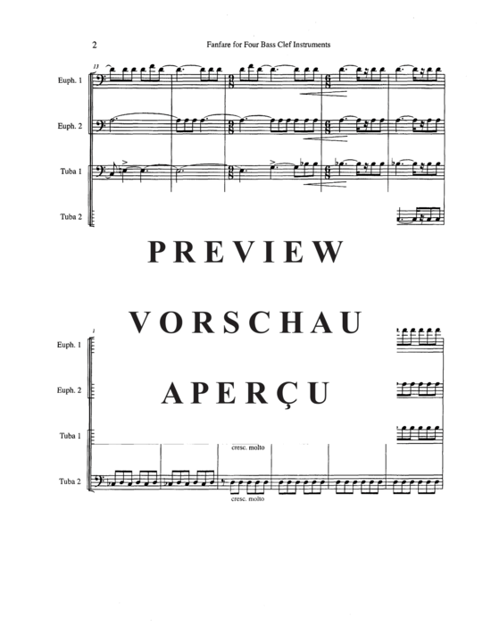 Product gallery: Page 4 of 13 Fanfare for Four Bass Clef Instruments , , (Tuba Quartett EETT)