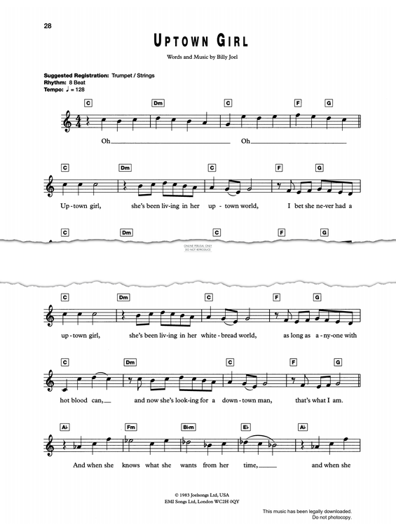 Produktgalerie: Seite 1 von 1 Uptown Girl, Billy Joel, Gesang, Keyboard