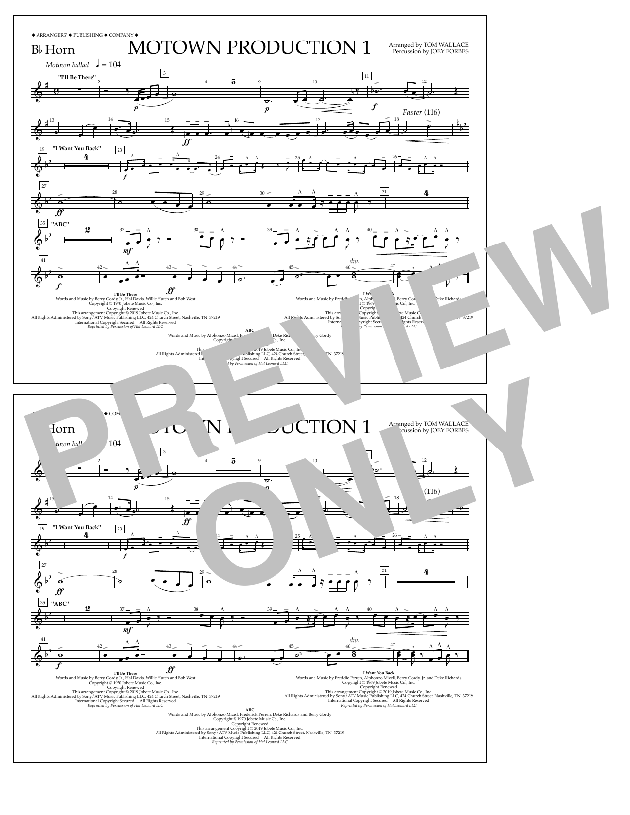 Product picture to: Motown Production 1(arr. Tom Wallace) - Bb Horn