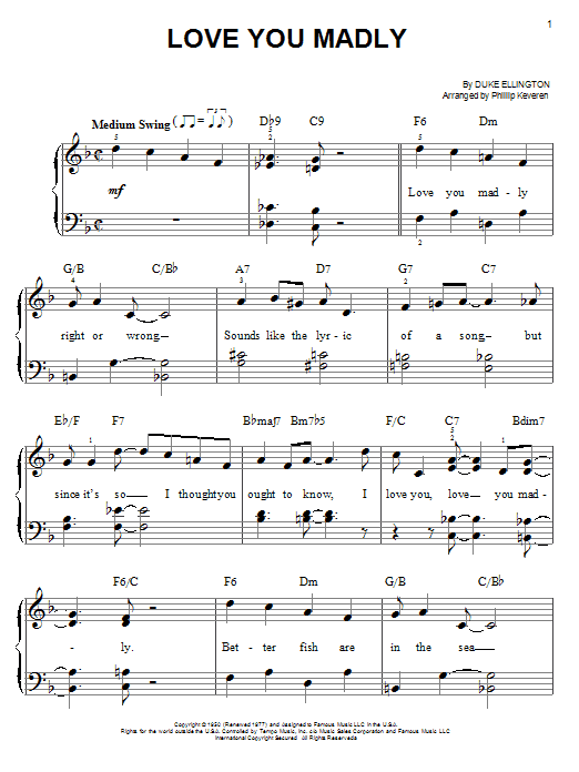 Produktbild zu: Love You Madly (arr. Phillip Keveren)