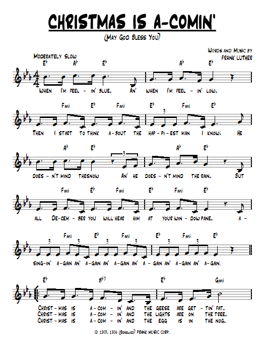 Product gallery: Page 1 of 1 Christmas Is A-Comin' (May God Bless You), Frank Luther