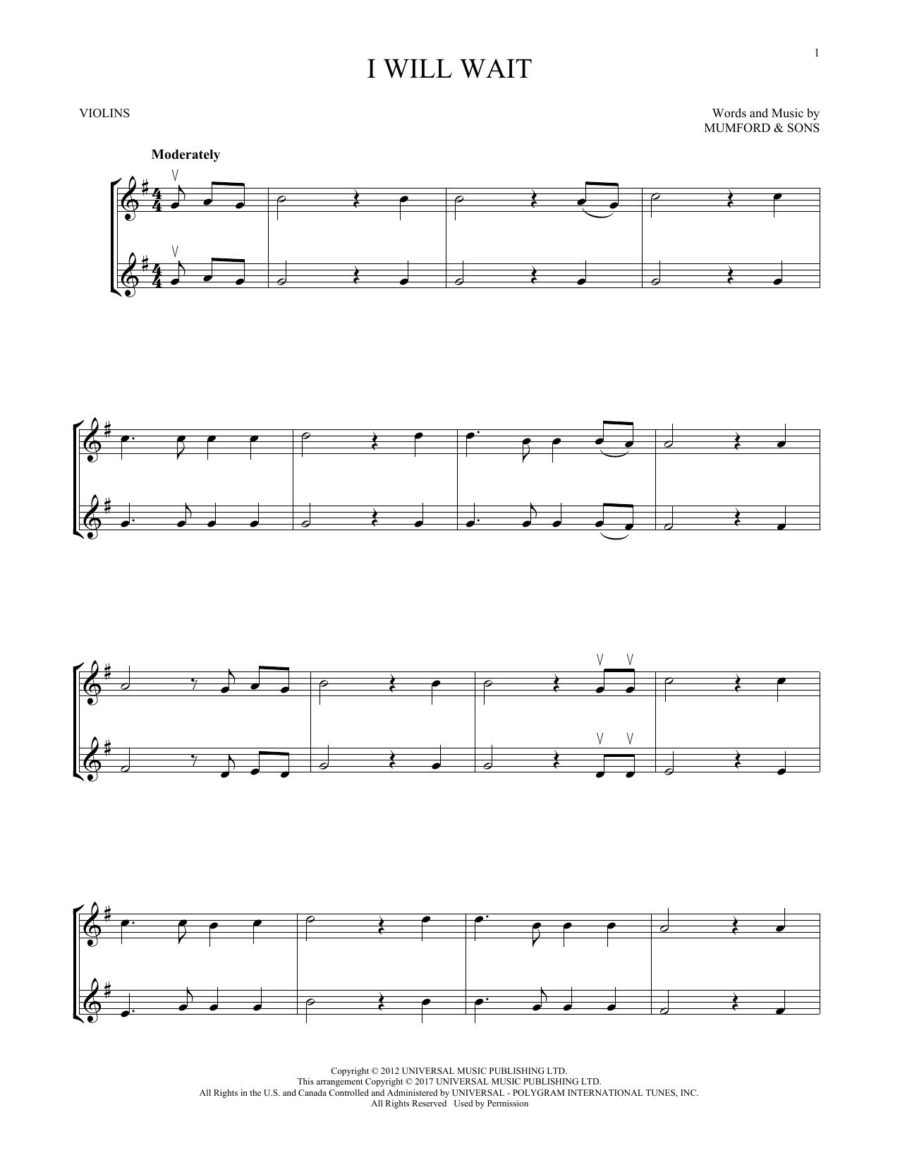 Product gallery: Page 1 of 1 I Will Wait, Mumford & Sons