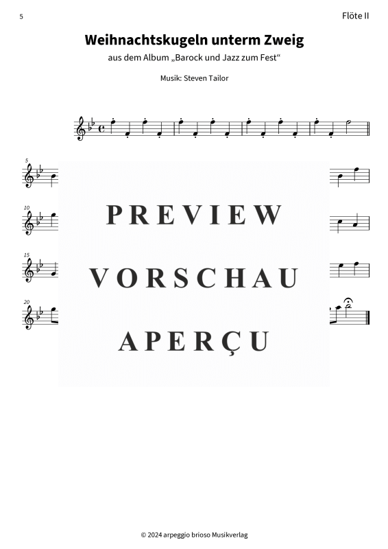 Produktgalerie: Seite 7 von 7 Weihnachtskugeln unterm Zweig - aus dem Album Barock und Jazz zum Fest, , (Querflöten Duett)