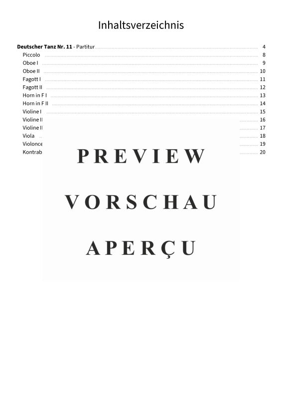Produktgalerie: Seite 5 von 11 Deutscher Tanz Nr. 11, , Jugendkammerorchester