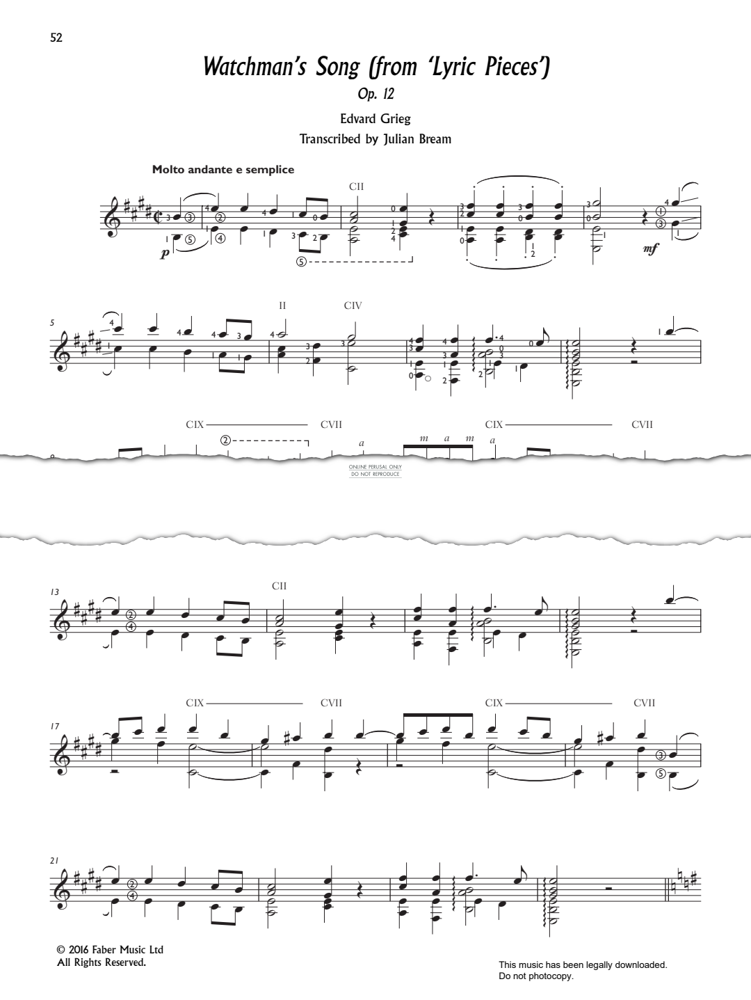 Product picture to: Watchman’s Song (from ‘Lyric Pieces’ Op.12)