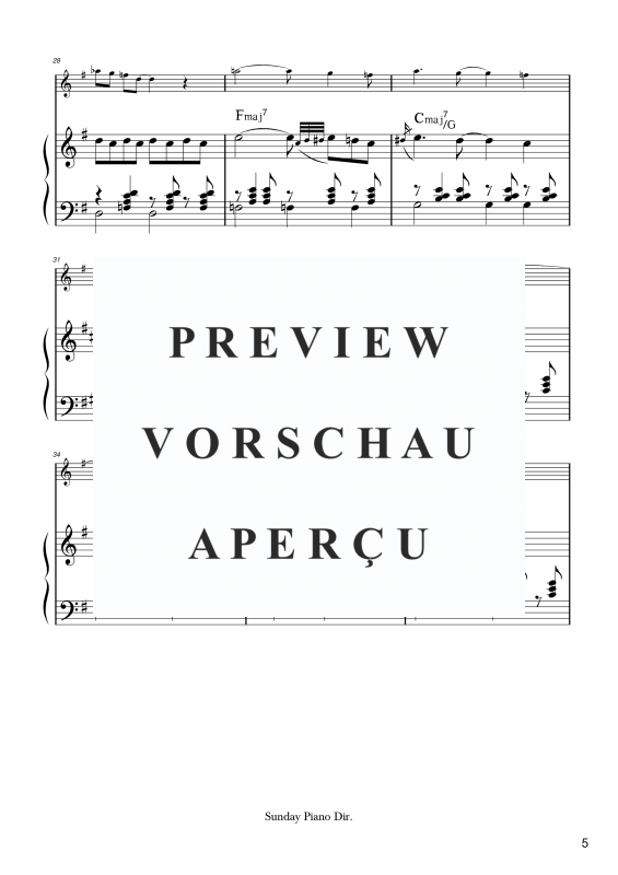 Produktgalerie: Seite 6 von 11 Sunday, , Combo: Zwei Melodiestimmen in C/B/Es, Klavier und Kontrabass