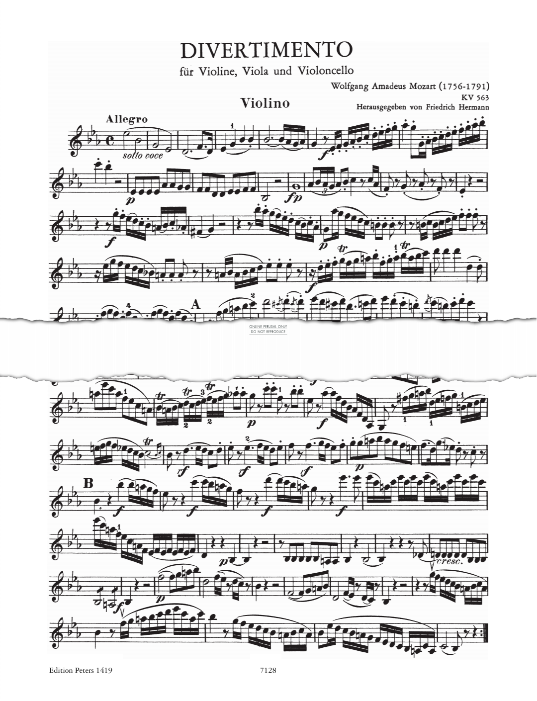 Product picture to: Divertimento in E-flat major, K.563