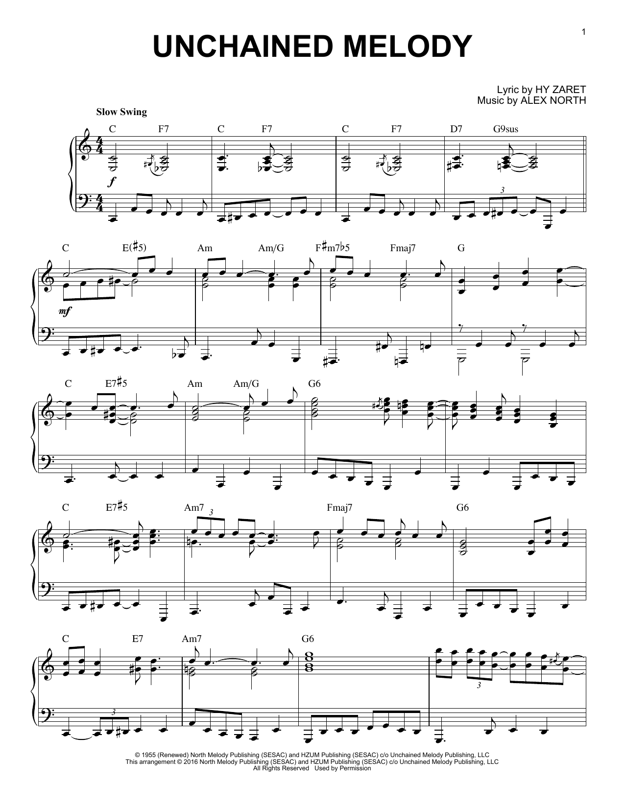 Product gallery: Page 1 of 1 Unchained Melody [Jazz version] (arr. Brent Edstrom), The Righteous Brothers