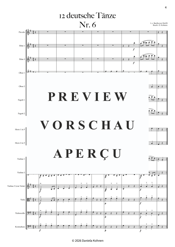 Produktgalerie: Seite 6 von 11 Deutscher Tanz Nr. 6, , Jugendkammerorchester