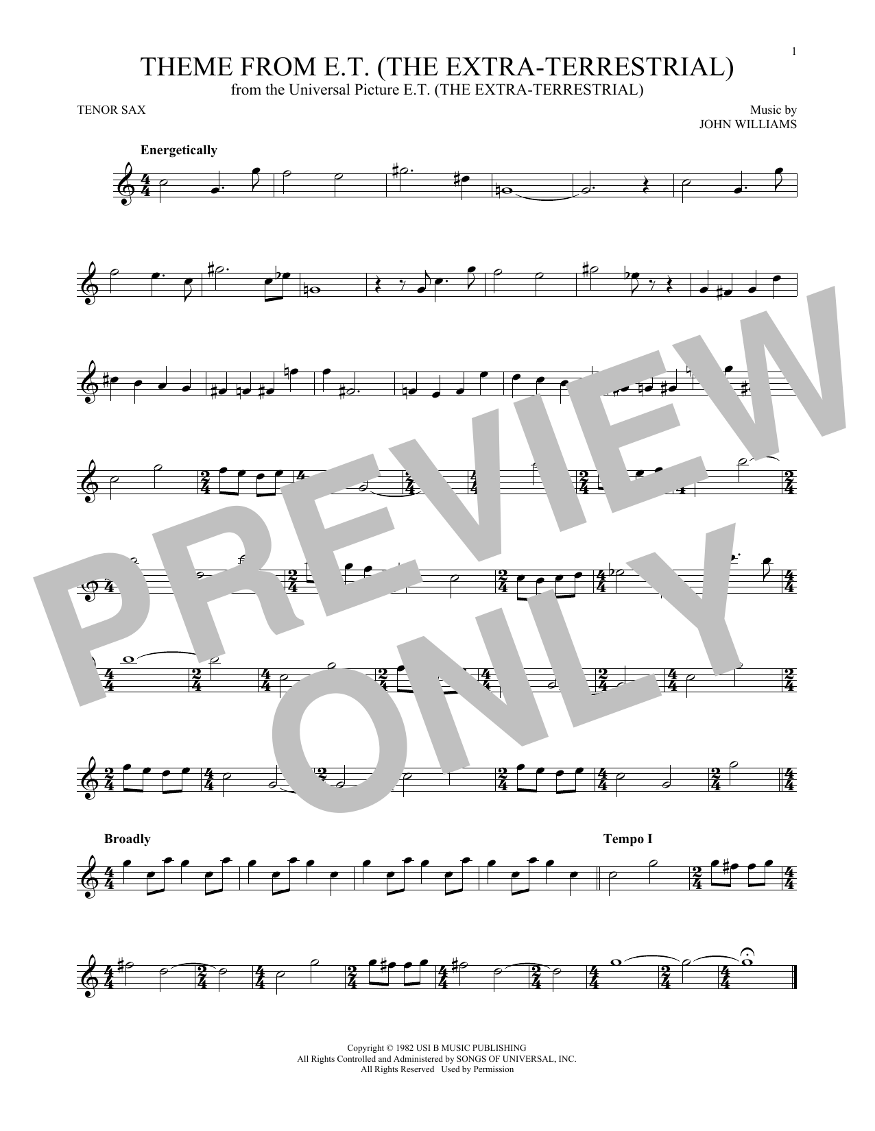 Product gallery: Page 1 of 1 Theme From E.T. (The Extra-Terrestrial), John Williams