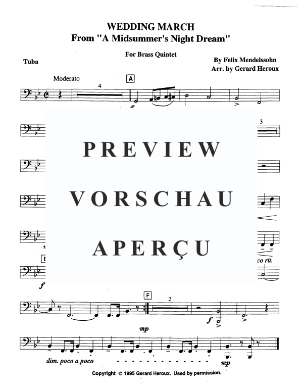 Produktgalerie: Seite 10 von 10 Hochzeitsmarsch, , Blechbläser Quintett