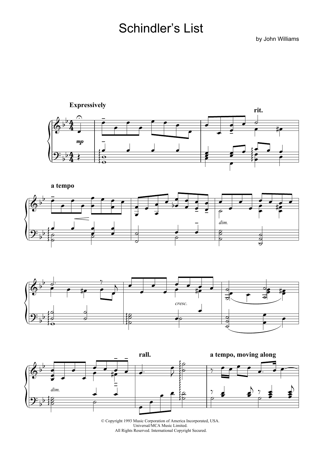 Product gallery: Page 1 of 1 Schindler's List, John Williams