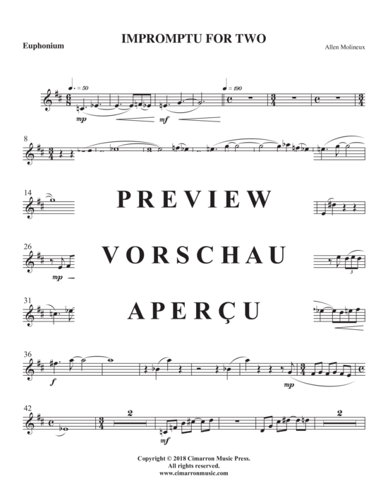 Product gallery: Page 19 of 21 Impromptu for Two , , (euphonium + piano)