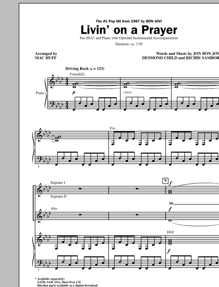 Produktgalerie: Seite 1 von 1 Livin' On A Prayer (arr. Mac Huff), Bon Jovi, Chor