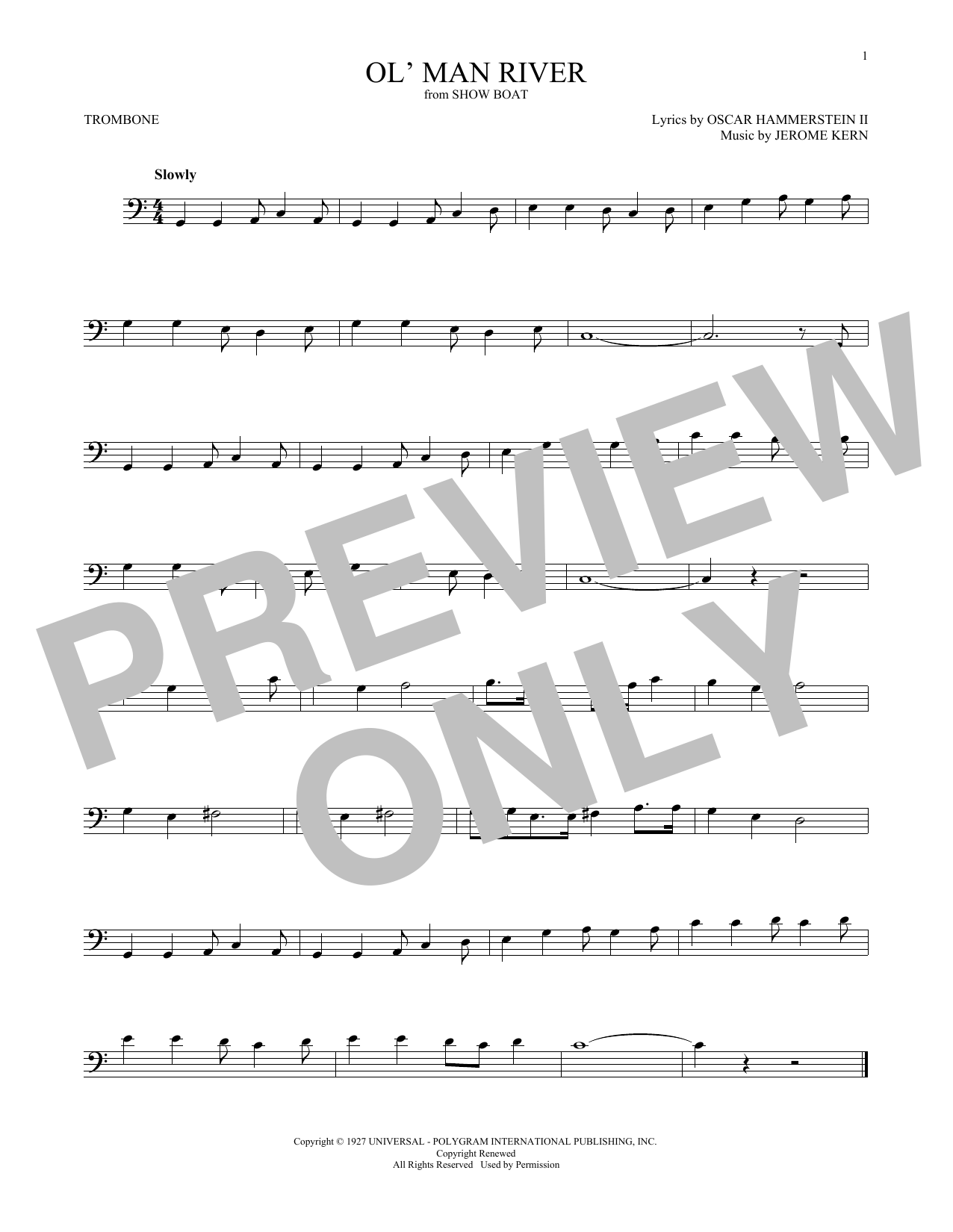 Product gallery: Page 1 of 1 Ol' Man River, Jerome Kern